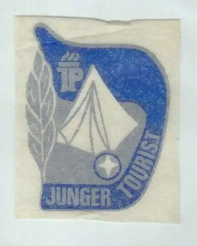 DDR JP Stoffabzeichen Aufnäher Junger Tourist in Silber (145127)