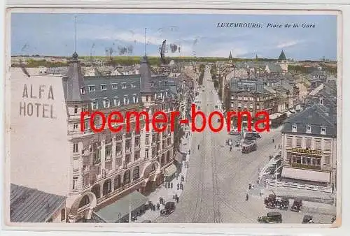 70275 Ak Luxembourg Place de la Gare Alfa-Hotel Hotel Clesse um 1930