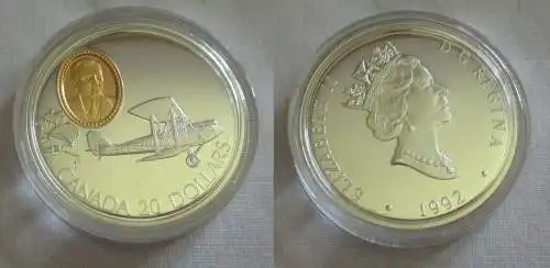 20 Dollar Silbermünze Kanada Doppeldecker Curtiss "JN 4 Canuck" 1992 (150946)