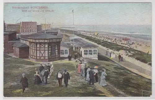 96038 Ak Nordseebad Norderney - Blick auf Strand und Giftbude 1912