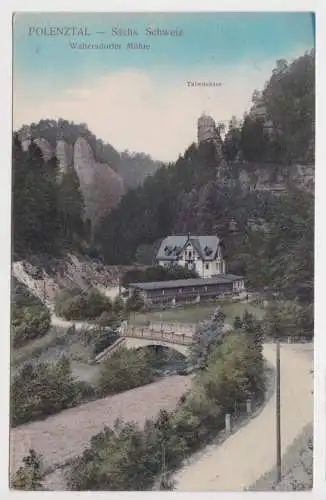 54973 Ak Polenztal sächs. Schweiz - Waltersdorfer Mühle, Talwächter 1911