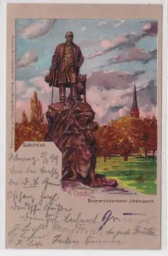 41850 Künstler AK Bruno Bürger Leipzig No. 2013 Bismarckdenkmal Johannapark 1899