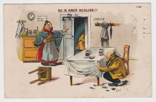 89838 Humor Bruno Bürger & Ottilie Leipzig Ak No. 6966 Nu is aber Schluss!! 1917