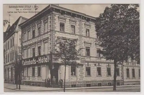 54556 Ak Stolp Słupsk in Pommern Bahnhofshotel 1916