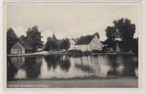 16342 Feldpost Ak Teich und Dorfansicht in Birkow Bierkowo in Pommern 1942