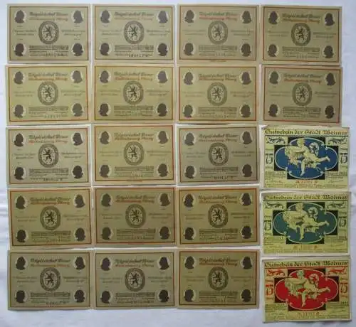 18 Banknoten Notgeld Stadt Weimar 1921 (107894)