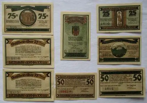 8 Banknoten Notgeld Stadt Gernrode Harz 1921 (100399)