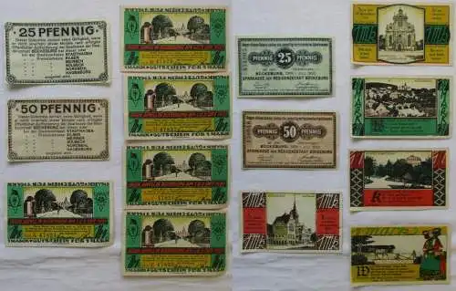 25 & 50 Pfennig + 5 x 1 Mark Banknoten Notgeld Bückeburg (105126)