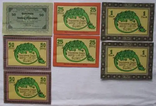 5 x Banknoten Notgeld Gemeinde Langenaltheim 1917-1920 (101739)