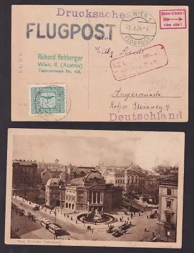 94574 Flugpost Drucksache von Wien nach Angermünde 9.10.1924