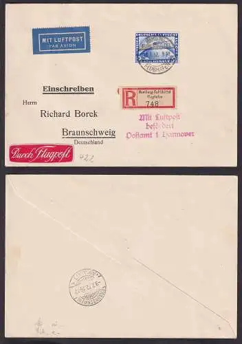 97829 seltener Zeppelin Brief Hamburg Fuhlsbüttel Flughafen 9.7.1932