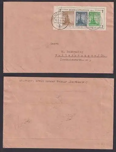 904976 Brief mit SBZ Block 11 Weihnachtsspende mit Doppelzähnung RR 25.2.1946