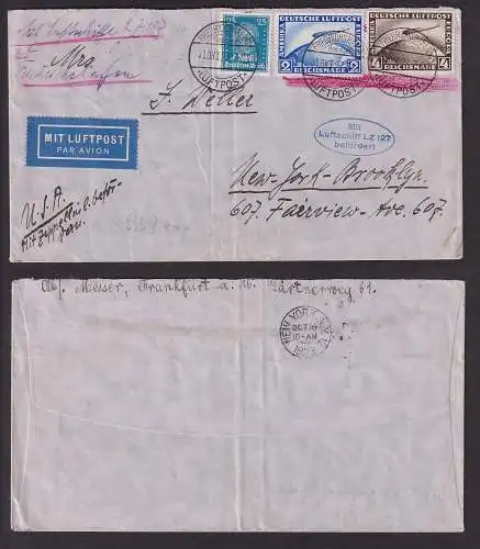 18206 seltener Zeppelin Brief Frankfurt a.M. nach New York 11.10.1928