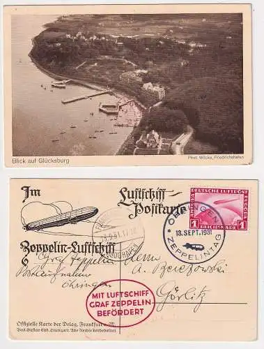 12238 Flugpost Luftschiff-Postkarte Öhringen Zeppelintag 13.9.1931