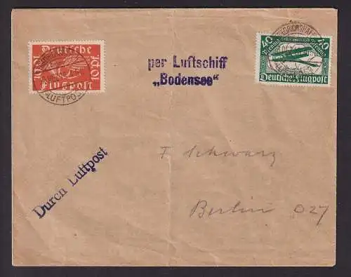 53377 seltener Zeppelin Luftschiff Bodensee Beleg Berlin 23.Dezember 1919