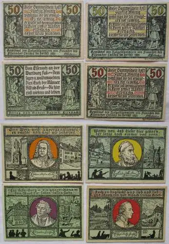 8 x Banknoten Notgeld Eisenach Robert Dahms Verlag (104412)