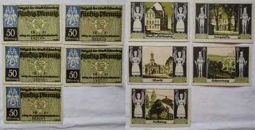 5 Banknoten Notgeld der Stadt Schneeberg 1921 (105919)