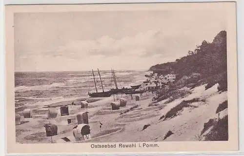 30338 Ak Ostseebad Rewahl i. Pommern / Rewal - Badestrand um 1930