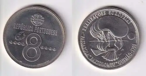 8 Euro Silbermünze 2007 Frühe fliegende Erfindung Portugal Stgl. (100981)