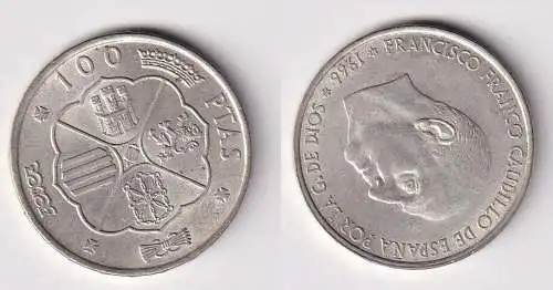 100 Pesetas Silber Münze Spanien 1966 vz (160669)