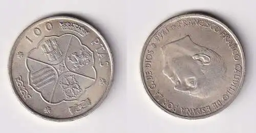 100 Pesetas Silber Münze Spanien 1966 vz (167493)