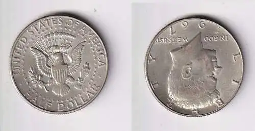 1/2 Dollar Silber Münze USA 1967 John F. Kennedy f.vz (108413)