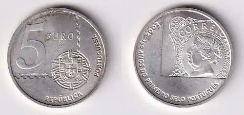 5 Euro Münze Portugal 2003 150 Jahre Briefmarken in Portugal Stgl.(166542)