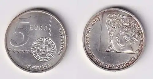 5 Euro Münze Portugal 2003 150 Jahre Briefmarken in Portugal Stgl.(167423)