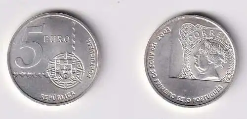 5 Euro Münze Portugal 2003 150 Jahre Briefmarken in Portugal Stgl.(162534)