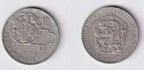 10 Kronen Silber Münze Tschechoslowakei 1966 ss+(157782)