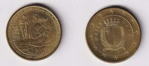 5 Euro Münze Malta 100. Jahrestag des Ersten Weltkrieges 2014 (167169)