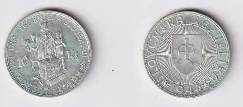 10 Kronen Silber Münze Slowakei 1944 vz (166142)