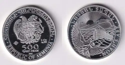 500 Dram Silbermünze Armenien 2016 Arche Noah Stgl. (100758)