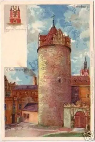 19233 Ak Lithographie Bernburg Eulenspiegelturm um 1900