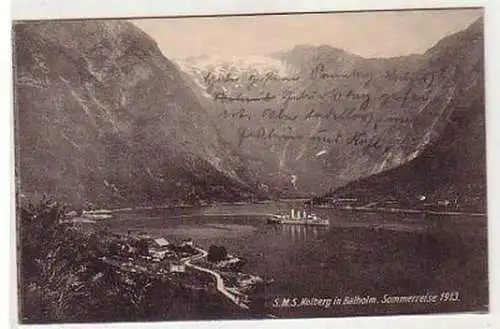 31506 Ak Sommerreise S.M.S. Kolberg in Balholm 1913