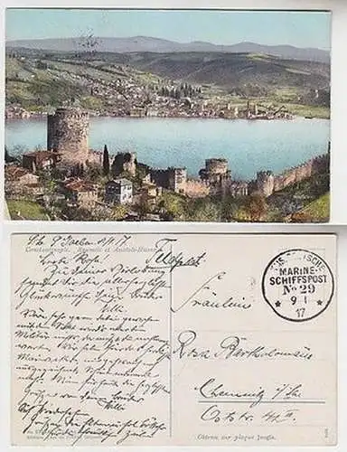 65977 Ak mit Feldpoststempel Türkei MSP Nr.29 SMS Goeben 1917