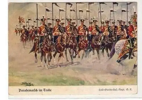 55986 Ak "Parademarsch im Trabe" Leib Garde Husaren Regiment G.K.