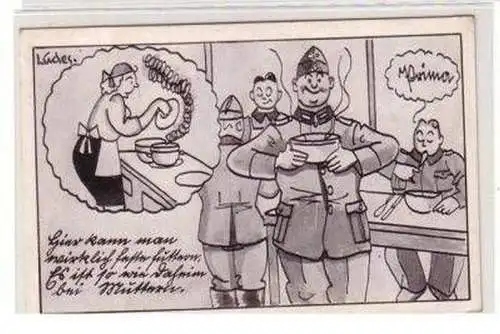 49762 Militär Humor Ak die Verpflegung 1940