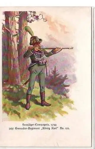 55572 Ak Fussjäger Compagnie 1799 jetzt Grenadier Regiment "König Karl" Nr.123