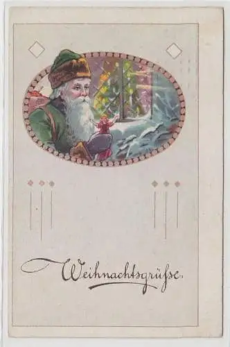 65140 Weihnachtsgrüsse Ak Weihnachtsmann 1920