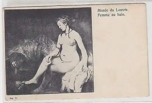 57504 Erotik Ak "Nackte Dame beim Baden" Museé du Louvre um 1910