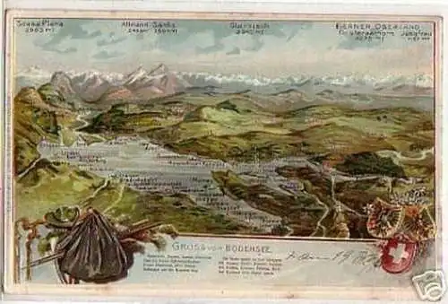 04274 Präge Ak Schweiz Gruss vom Bodensee um 1900