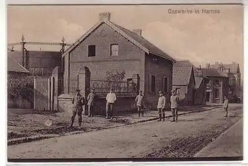 45187 Ak Gaswerk in Harnes (France) um 1915