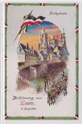 95350 Halt gegen das Licht Ak Besetzung von Laon 9. September 1914 Kathedrale