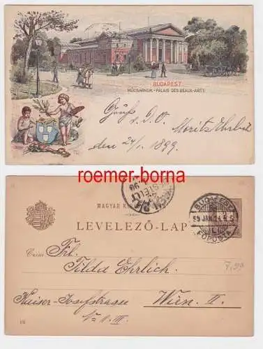 82602 Ganzsachen Postkarte Budapest Mücsarnok Palais des Beaux Arts 1896