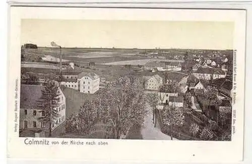 55763 Ak Colmnitz von der Kirche nach oben um 1900