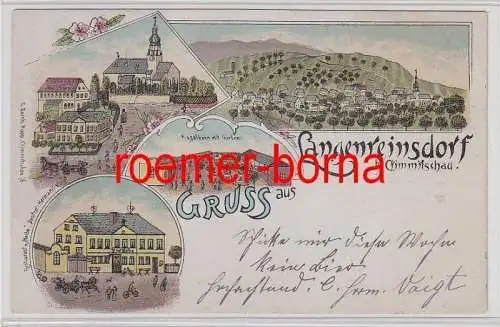 74817 Ak Lithographie Gruss aus Langenreimsdorf bei Crimmitschau 1906