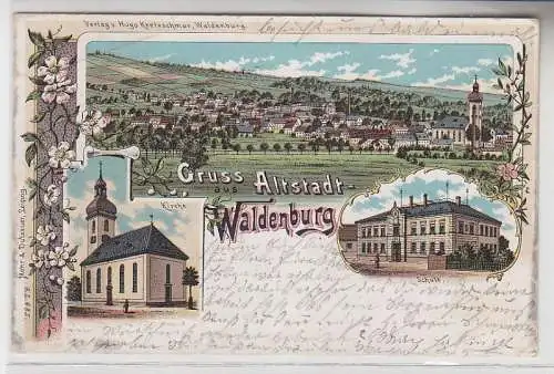 72024 Ak Lithographie Gruss aus Altstadt Waldenburg 1900