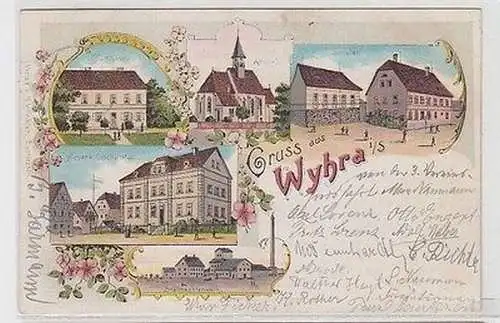 63857 Ak Lithographie Wyhra in Sachsen Kohlenwerke usw. 1902