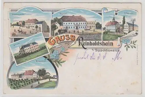 69453 Ak Lithographie Gruß aus Reinholdshain bei Dippoldiswalde 1905